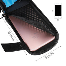 Заредете изображение във визуализатора на галерията – Wozinsky frame bike bag + detachable phone cover up to 6.5 "1.5l black (WBB7BK) - TopMag
