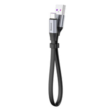 Заредете изображение във визуализатора на галерията – Baseus Simple flat cable USB / USB Type C SuperCharge 5A 40W Quick Charge 3.0 QC 3.0 23cm gray (CATMBJ-BG1) - TopMag
