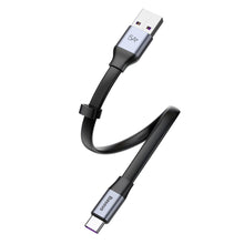 Заредете изображение във визуализатора на галерията – Baseus Simple flat cable USB / USB Type C SuperCharge 5A 40W Quick Charge 3.0 QC 3.0 23cm gray (CATMBJ-BG1) - TopMag
