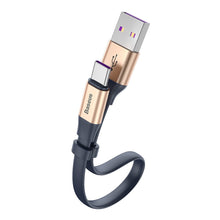 Заредете изображение във визуализатора на галерията – Baseus Simple HW Quick Charge Charging Data Cable USB For Type-C 5A 40W 23cm gold (CATMBJ-BV3) - TopMag
