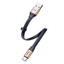Заредете изображение във визуализатора на галерията – Baseus Simple HW Quick Charge Charging Data Cable USB For Type-C 5A 40W 23cm gold (CATMBJ-BV3) - TopMag
