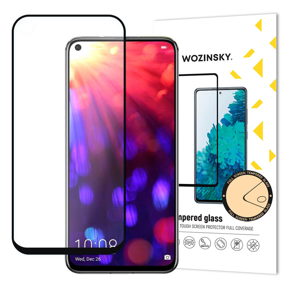 Wozinsky Tempered Glass Full Glue Super Tough Screen Protector Full Coveraged with Frame Case Friendly for Huawei Honor 20 Pro / Honor 20 / Huawei Nova 5T black - TopMag