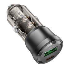 Заредете изображение във визуализатора на галерията – Borofone Car charger BZ25 Journey - USB + Type C - PD38W 3A black
