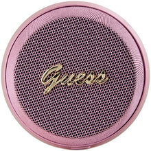 Заредете изображение във визуализатора на галерията – Guess Magnetic Script Metal Bluetooth speaker - pink
