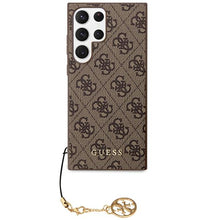 Заредете изображение във визуализатора на галерията – Guess GUHCS23LGF4GBR S23 Ultra S918 brown/brown hardcase 4G Charms Collection
