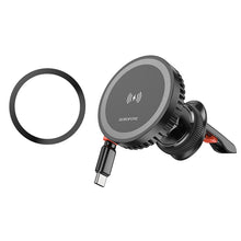 Заредете изображение във визуализатора на галерията – Borofone Car holder BH208 Mona magnetic with induction charging with Type C cable to air vent black
