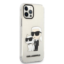 Заредете изображение във визуализатора на галерията – Karl Lagerfeld KLHCP12MHNKCTGT iPhone 12 /12 Pro 6.1" transparent hardcase Gliter Karl&amp;Choupette
