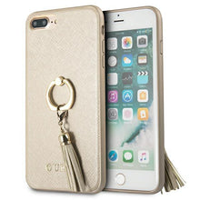 Заредете изображение във визуализатора на галерията – Guess GUHCI8LRSSABE iPhone 7/8 Plus beige/beige hard case Saffiano with ring stand
