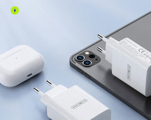 Заредете изображение във визуализатора на галерията – Dux Ducis Duzzona wall charger T4 - 2xType C - PD 35W white
