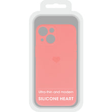 Заредете изображение във визуализатора на галерията – Vennus Silicone Heart Case for Iphone 14 design 1 coral
