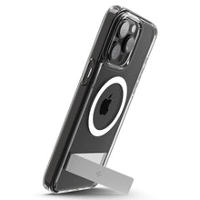 Заредете изображение във визуализатора на галерията – Spigen Ultra Hybrid S MagSafe case with stand for iPhone 15 Pro - transparent

