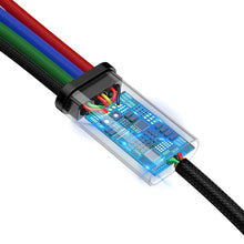 Заредете изображение във визуализатора на галерията – Baseus Lightning / 2x USB Type C / micro USB nylon braided cable 3.5A 1.2m black (CA1T4-B01) - TopMag
