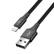 Заредете изображение във визуализатора на галерията – Baseus Lightning / USB Type C / 2x micro USB nylon braided cable 3.5A 1.2m black (CA1T4-C01) - TopMag
