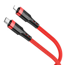 Заредете изображение във визуализатора на галерията – Borofone Cable BU35 Influence - Type C to Lightning - PD 20W 1,2 metres red
