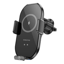 Заредете изображение във визуализатора на галерията – Borofone Car holder BH206 Rusher with induction charging to air vent black
