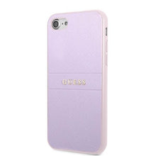Заредете изображение във визуализатора на галерията – Guess GUHCI8PSASBPU iPhone 7/8 / SE 2020 / SE 2022 hardcase purple/purple Saffiano Hot Stamp &amp; Metal Logo

