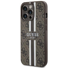 Заредете изображение във визуализатора на галерията – Guess GUHMP13LP4RPSW iPhone 13 Pro / 13 6.1" brown/brown hardcase 4G Printed Stripes MagSafe
