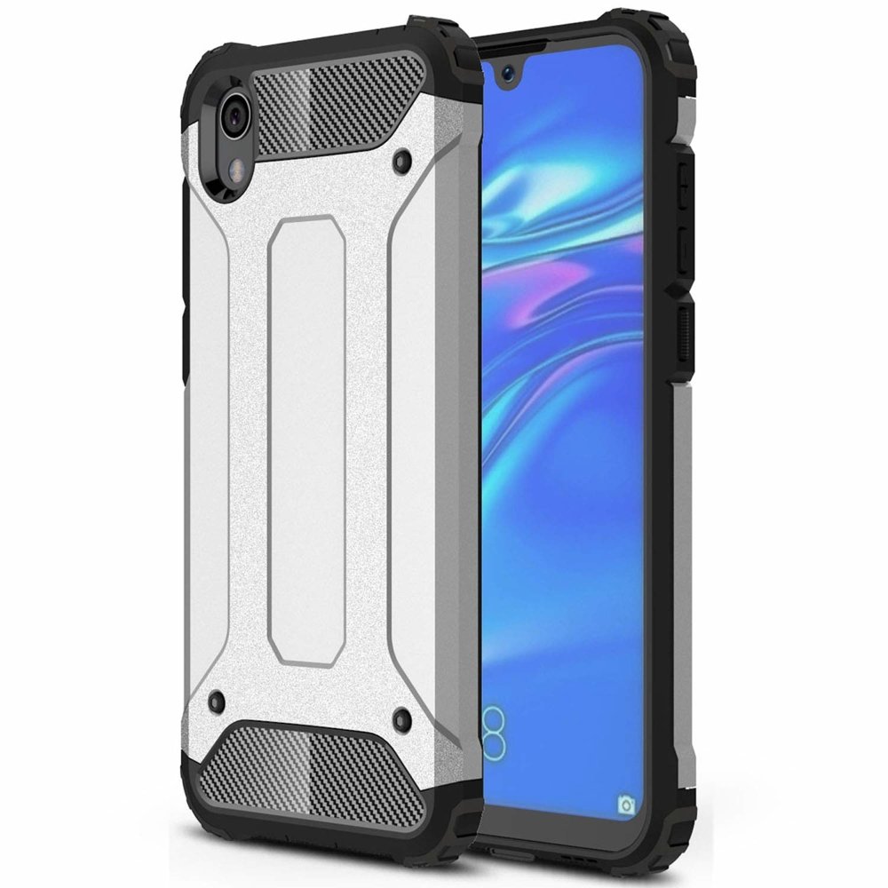 Hybrid Armor Case Tough Rugged Cover for Huawei Y5 2019 / Honor 8S silver - TopMag