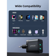 Заредете изображение във визуализатора на галерията – Joyroom JR-TCN01 2xUSB-A 12W 2.4A mains charger - black
