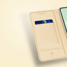 Заредете изображение във визуализатора на галерията – Dux Ducis Skin Pro Case For Xiaomi Redmi Note 12 5G / Poco X5 5G Flip Cover Card Wallet Stand Gold
