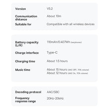 Заредете изображение във визуализатора на галерията – TWS ANC Baseus Bowie U2 Pro wireless Bluetooth headphones - black
