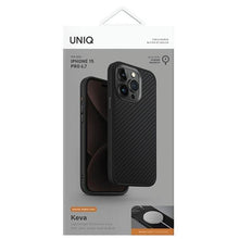 Заредете изображение във визуализатора на галерията – Uniq case Keva iPhone 15 Pro Max 6.7" Magclick Charging black/carbon black
