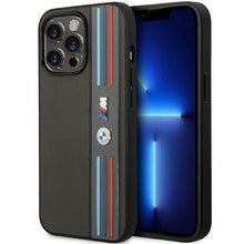 Заредете изображение във визуализатора на галерията – Case BMW BMHCP14L22PPMA iPhone 14 Pro 6.1" grey/grey Tricolor M Collection
