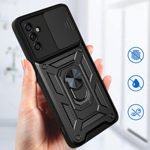 Заредете изображение във визуализатора на галерията – Hybrid Armor Camshield case for Samsung Galaxy A13 5G armored case with camera cover blue
