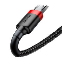 Заредете изображение във визуализатора на галерията – Baseus Cafule Cable durable nylon cable USB / micro USB 2A 3M black-red (CAMKLF-H91) - TopMag
