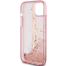 Заредете изображение във визуализатора на галерията – Original faceplate case GUESS GUHCP15MLFCSEGP for iPhone 15 Plus (Liquid Glitter Gold Stripes / pink)
