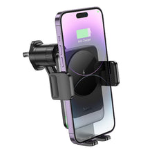 Заредете изображение във визуализатора на галерията – HOCO car holder with wireless charging to air vent HW13 Speed black
