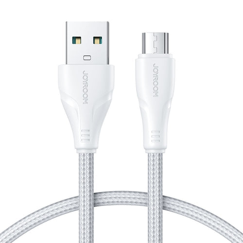 Joyroom USB cable - micro USB 2.4A Surpass Series for fast charging and data transfer 0.25 m white (S-UM018A11)