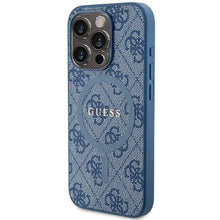 Заредете изображение във визуализатора на галерията – Original faceplate case GUESS GUHMP15LG4GFRB for iPhone 15 Pro (Magsafe / 4G Ring classic logo / blue)
