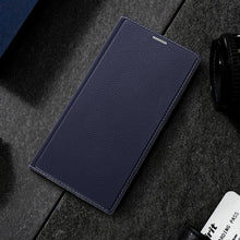 Заредете изображение във визуализатора на галерията – Dux Ducis Skin X2 case for Samsung Galaxy S23 Ultra flip case wallet stand blue
