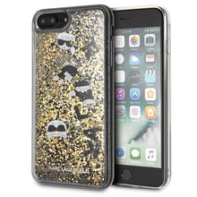 Заредете изображение във визуализатора на галерията – Karl Lagerfeld KLHCI8LROGO iPhone 7/8 Plus czarno-złoty/black &amp; gold hard case Glitter - TopMag
