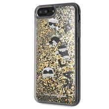 Заредете изображение във визуализатора на галерията – Karl Lagerfeld KLHCI8LROGO iPhone 7/8 Plus czarno-złoty/black &amp; gold hard case Glitter - TopMag
