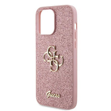 Заредете изображение във визуализатора на галерията – Guess GUHCP15XHG4SGP iPhone 15 Pro Max 6.7" pink/pink hardcase Glitter Script Big 4G
