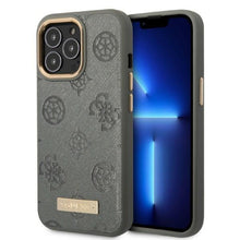 Заредете изображение във визуализатора на галерията – Guess GUHMP13LSAPSTG iPhone 13 Pro / 13 6.1" grey/grey hardcase Peony Logo Plate MagSafe
