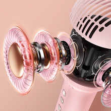 Заредете изображение във визуализатора на галерията – Joyroom wireless karaoke microphone with Bluetooth 5.0 speaker 1200mAh blue (JR-MC5Blue)
