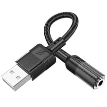Заредете изображение във визуализатора на галерията – HOCO adaptor AUX USB to Jack 3,5mm (female) Spirit LS37 black
