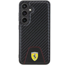 Заредете изображение във визуализатора на галерията – Original FERRARI hardcase Carbon Stitched Bottom FEHCS24SN3PUK for Samsung Galaxy  S24 Black
