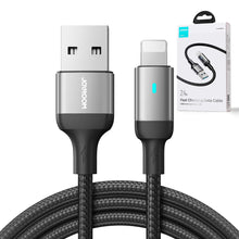 Заредете изображение във визуализатора на галерията – Joyroom USB - Lightning 2.4A A10 Series cable 2 m black (S-UL012A10)
