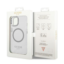 Заредете изображение във визуализатора на галерията – Guess GUHMP14SHTRMS iPhone 14 6.1" silver/silver hard case Metal Outline Magsafe
