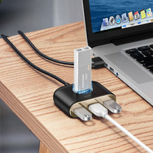 Заредете изображение във визуализатора на галерията – Baseus Square round 4 in 1 USB HUB Adapter (USB3.0 TO USB3.0 * 1 + USB2.0 * 3) 1m Black (CAHUB-AY01) - TopMag
