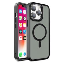 Заредете изображение във визуализатора на галерията – Armored magnetic iPhone 14 MagSafe Color Matte Case - black
