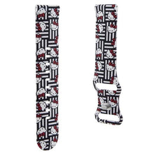 Заредете изображение във визуализатора на галерията – Hello Kitty Silicone Heads &amp; Stripes universal 22mm - black
