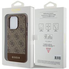 Заредете изображение във визуализатора на галерията – Original Case GUESS hardcase 4G Stripe Collection GUHCP15LG4GLBR for Iphone 15 Pro brown
