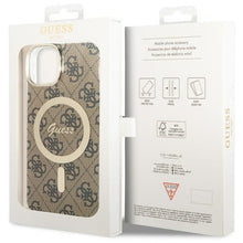 Заредете изображение във визуализатора на галерията – Original Case GUESS hardcase 4G MagSafe GUHMP14MH4STW for Iphone 14 Plus brown
