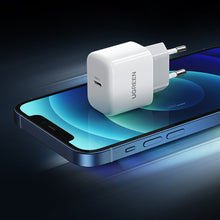 Заредете изображение във визуализатора на галерията – Ugreen small fast charger USB-C PD 20W white (CD241)
