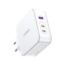 Заредете изображение във визуализатора на галерията – Ugreen Nexode CD289 GaN network charger USB-A/2xUSB-C 140W + USB-C - USB-C cable 1.5m - white
